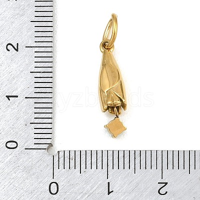 304 Stainless Steel Micro Pave Cubic Zirconia Pendants SA-CBA1D2B-01G-C-1