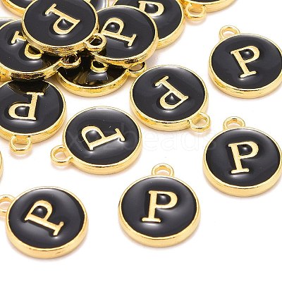 Golden Plated Alloy Charms LS-ENAM-S118-02P-1