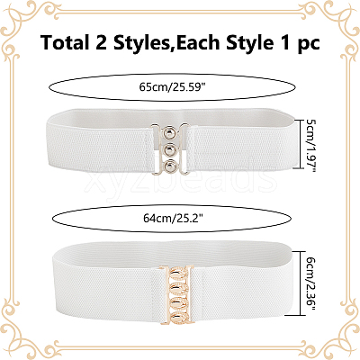 2Pcs 2 Styles Polyester Elastic Corset Belts AJEW-WR0002-19B-1