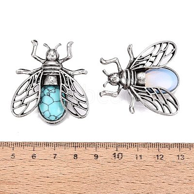 Natural & Synthetic Gemstone & Alloy Lapel Pin Brooches GG-N001-04AS-1