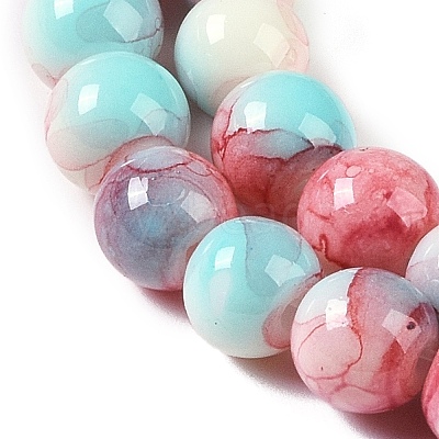 Baking Paint Glass Bead Strands GLAA-H031-01A-M-1