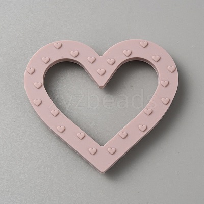 Heart Food Grade Eco-Friendly Silicone Focal Beads SIL-WH0018-26A-1