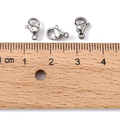 Tarnish Resistant 304 Stainless Steel Lobster Claw Clasps Hand Polished STAS-M262-01-9mm-1