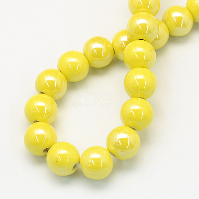 Glazed Porcelain Round Beads PORC-S489-8mm-10-1