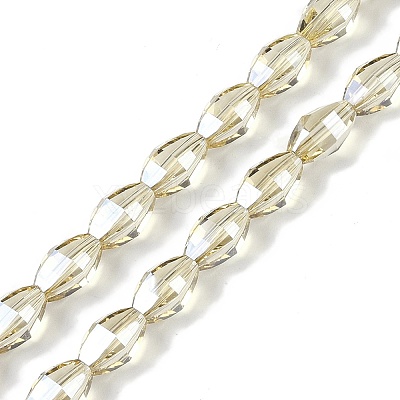 Electroplate Glass Beads Strands GLAA-Q101-03A-PL03-1
