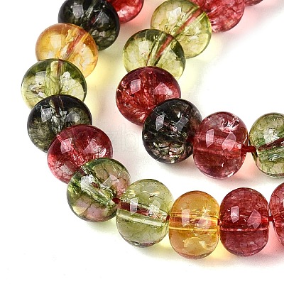 Crackle Transparent Glass Beads Strands GLAA-N074-02B-11-1