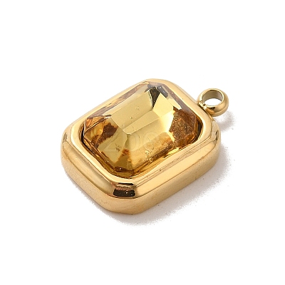 High Polished 304 Stainless Steel Glass Pendants STAS-L022-062G-05-1