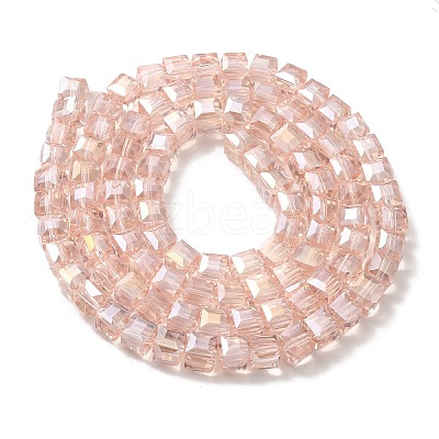 Electroplate Glass Beads Strands EGLA-D018-6x6mm-32-1