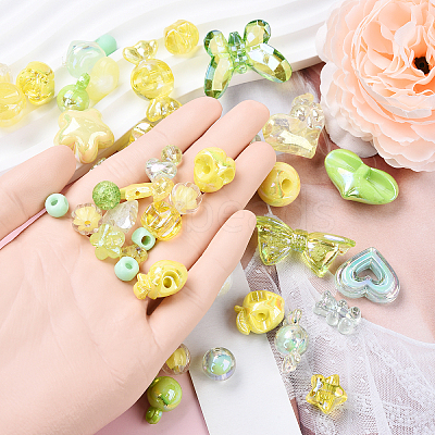 60G 2 Colors Acrylic Beads MACR-YW0003-36B-1