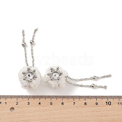 Handmade Polymer Clay Rhinestone Tassel Dangle Beads CLAY-H003-01P-01-1