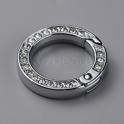 Alloy Crystal Rhinestone Spring Gate Rings FIND-WH0129-34A-P-1