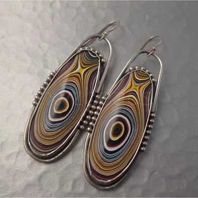 National Style Alloy Plastic Dangle Earrings FS-WGBC682-02-1
