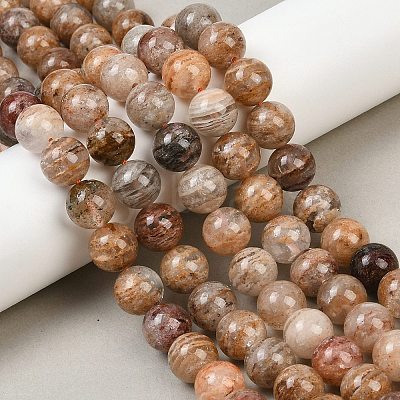 Natural Multilayer Lodolite Quartz Beads Strands G-Z133-A02-12mm-02-1