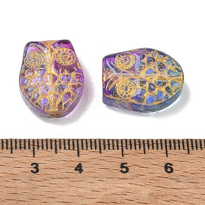 Baking Paint Transparent Glass Beads DGLA-N018-14C-1