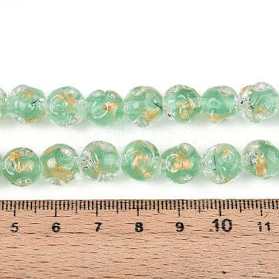 Handmade Gold Foil Glass Beads Strands FOIL-N029-04B-1