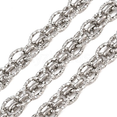 304 Stainless Steel Textured Oval Link Chain SA-CBA23D8-07P-1