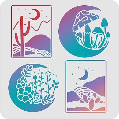 Plastic Reusable Drawing Painting Stencils Templates DIY-WH0172-395-1