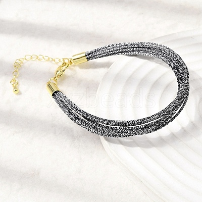 Polyester Metallic Braided Multi-strand Cord Bracelet for Bracelet Making BJEW-H642-02G-03-1