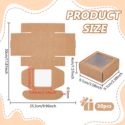 Foldable Creative Kraft Paper Mailer Boxes with Visible Window LS-CON-WH0113-08B-02-1