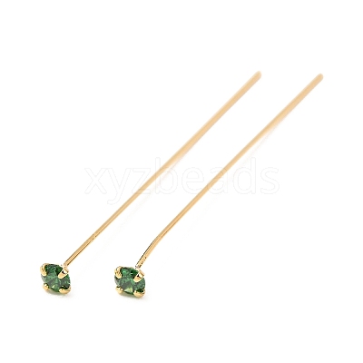 Brass Micro Pave Cubic Zirconia Stud Earring Findings CU-CBA4618-01G-05-1