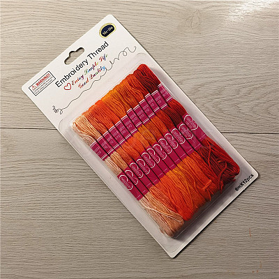 12 Skeins 12 Colors 6-Ply Polycotton(Polyester Cotton) Embroidery Floss PW22063099175-1