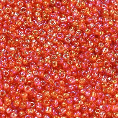 Round Transparent Colors Rainbow Glass Seed Beads X-SEED-A007-2mm-165-1