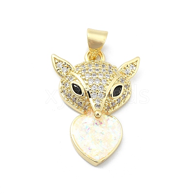 Brass Micro Pave Clear Cubic Zirconia Pendants KK-A221-14B-G-1