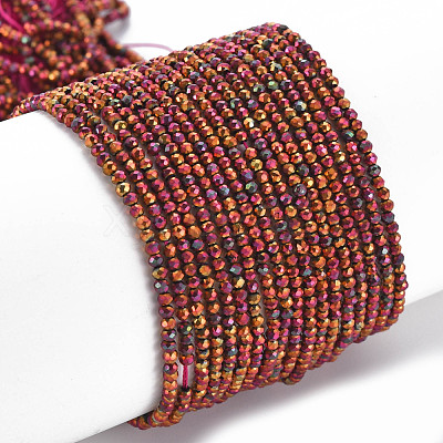 Electroplated Glass Beads Strands EGLA-S174-23D-05-1