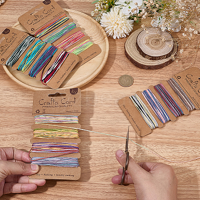 4Pcs 4 Colors Segment Dyed Jute Cord OCOR-SC0001-14-1