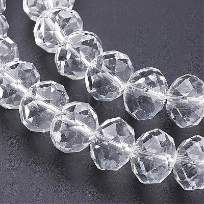 Anti-Tarnish Faceted Rondelle Handmade Glass Beads GS011-01-1