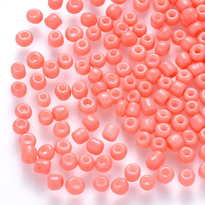 6/0 Baking Paint Glass Round Seed Beads SEED-S036-01C-12-1