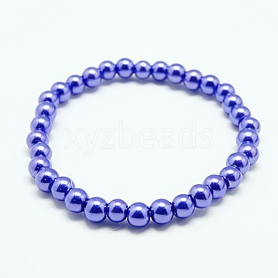 Stretchy Glass Pearl Bracelets BJEW-D068-6mm-M-1