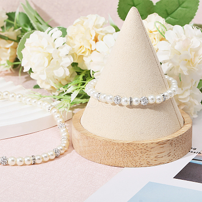 2Pcs 2 Style Glass Pearl Beaded Bracelets & Kid Bracelets SJEW-FH00001-1