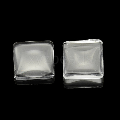 Transparent Glass Square Cabochons GGLA-A001-8mm-1