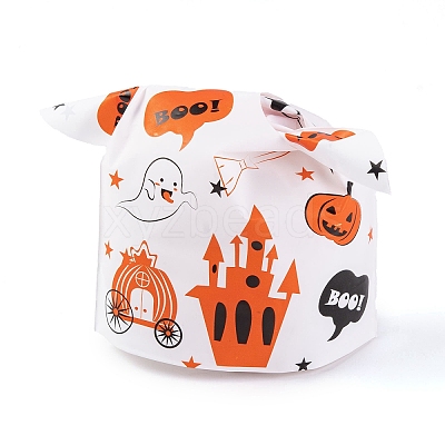 100Pcs Rabbit Shaped Halloween Candy Plastic Bags ABAG-U001-02O-1