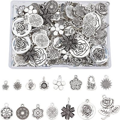 150Pcs 15 Style Tibetan Style Alloy Pendants TIBEP-FH0001-13-1