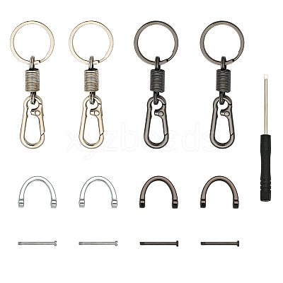 4Pcs 2 Colors Zinc Alloy Push Gate Snap Keychain Clasp Findings FIND-CA0005-88-1