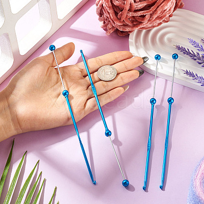 4Pcs DIY Alloy Beadable Crochet Hooks AJEW-TA0003-50E-1