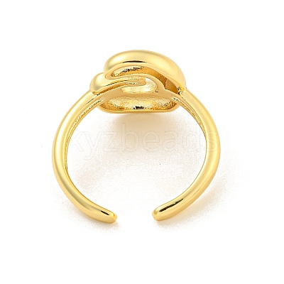 Brass Letter Open Cuff Rings for Women RJEW-G313-01G-G-1