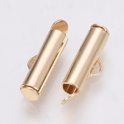Brass Slide On End Clasp Tubes KK-Q747-11F-KC-1