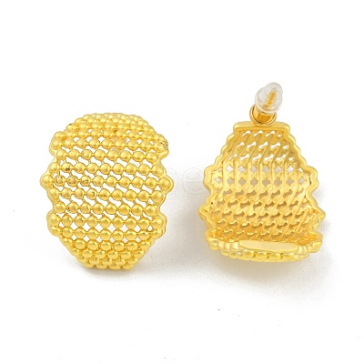 Hollow Camber Brass Stud Earrings EJEW-Q391-21G-03-1