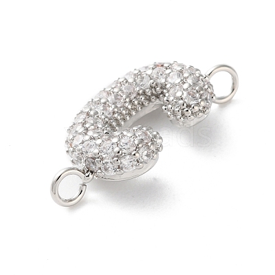 Brass Micro Pave Cubic Zirconia Letter Links KK-I717-04C-P-1
