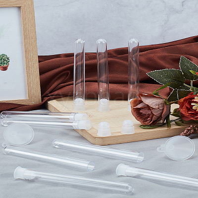 2Pcs Transparent Plastic Funnel Hopper FIND-LP0004-97-1