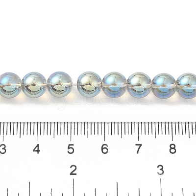 Transparent Electroplate Glass Beads Strands GLAA-T032-T8mm-C04-1