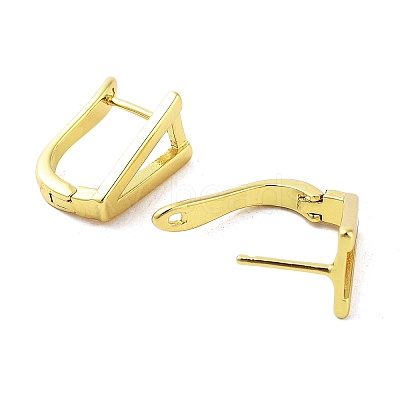 Brass Letter Stud Earrings for Women EJEW-A038-01V-G-1