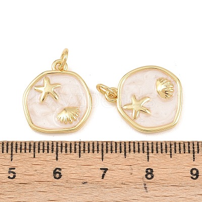 Brass Enamel Pendants KK-Z140-12G-1
