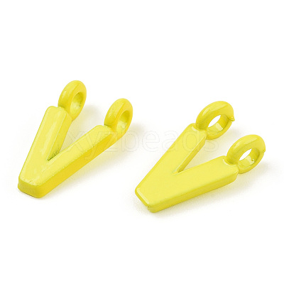 Rack Plating Spray Painted Alloy 2-Loop Link Pendants PALLOY-N176-01V-1