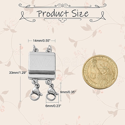 Zinc Alloy Box Magnetic Clasps Converter PALLOY-C159-01P-1