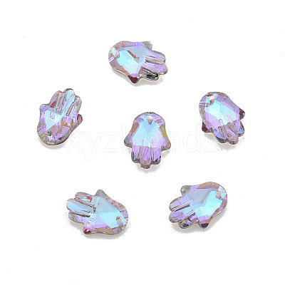 Electroplate Faceted Glass Pendants EGLA-N006-055-1
