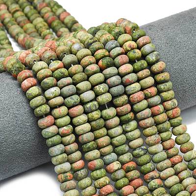 Natural Unakite Beads Strands G-P575-A12-8x5mm-01-1